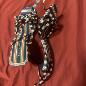 Zara Multicolor Striped Heels